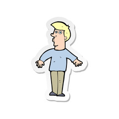 sticker of a cartoon surprised man