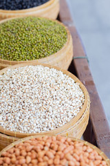 Beans in a bowls, selective focus