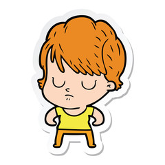 sticker of a cartoon woman