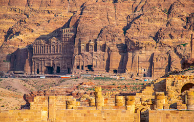 Silk, Corinthian and Palace tombs at petra, Jordan