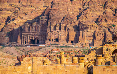 Silk, Corinthian and Palace tombs at petra, Jordan