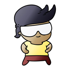 gradient cartoon kawaii kid with shades
