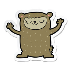 sticker of a cute cartoon bear