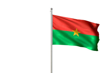 Fototapeta na wymiar Burkina Faso flag waving isolated white background 3D illustration