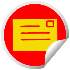 circular peeling sticker cartoon letter