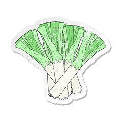 retro distressed sticker of a cartoon leeks