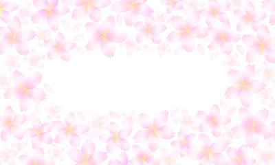 Obraz na płótnie Canvas 春色の柔らかなピンク色　桜の花のフレーム素材