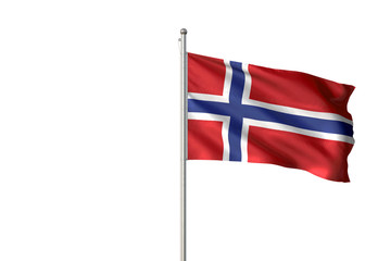 Fototapeta premium Norway flag waving isolated white background 3D illustration