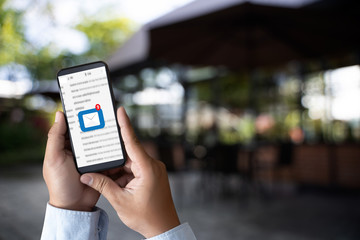 Mail Communication Connection message to mailing contacts phone Global Letters Concept