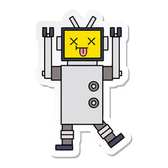 sticker of a cute cartoon robot