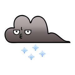 gradient shaded cartoon storm snow cloud