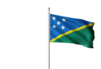 Solomon Islands flag waving isolated white background 3D illustration