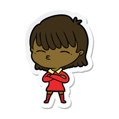 sticker of a cartoon woman