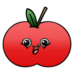 gradient shaded cartoon red apple