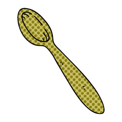 quirky comic book style cartoon wooden spoon