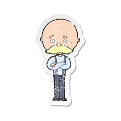 retro distressed sticker of a cartoon grandfather