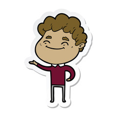 sticker of a cartoon friendly man