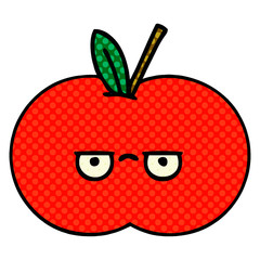 comic book style cartoon red apple
