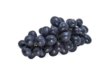 Black grapes with white background