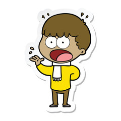sticker of a cartoon shocked man