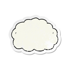 distressed sticker of a cartoon cloud