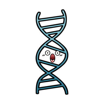 gradient shaded cartoon DNA strand