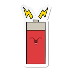 sticker of a cute cartoon battery