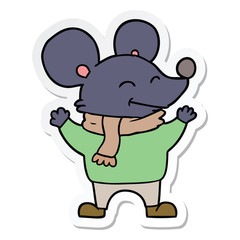 sticker of a cartoon mouse