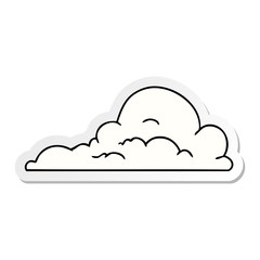 sticker cartoon doodle of white large clouds