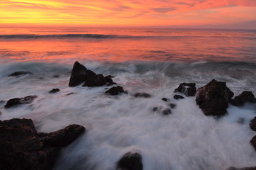 Fototapeta na wymiar Palos Verdes Cove Sunset