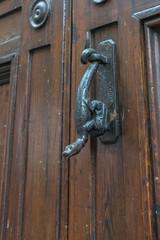 Italy, Varenna, Lake Como, a wooden door
