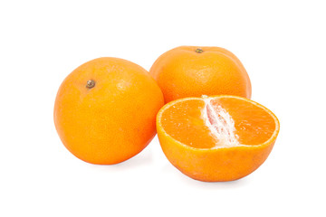 Orange fruit closeup isolated on white background