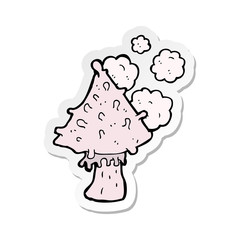 sticker of a cartoon mushroom