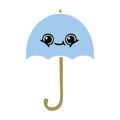 flat color retro cartoon umbrella