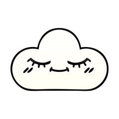 gradient shaded cartoon white cloud