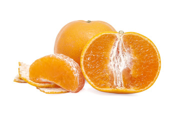Orange fruit closeup isolated on white background