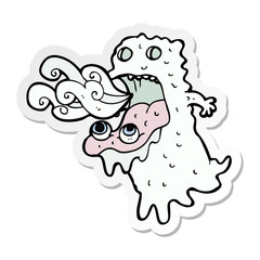 sticker of a cartoon gross ghost
