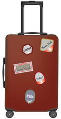 Suitcase with labels