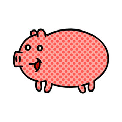 comic book style cartoon pig
