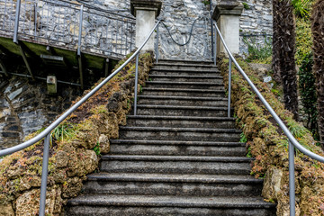 Italy, Varenna, Lake Como, a close up of a stone steps