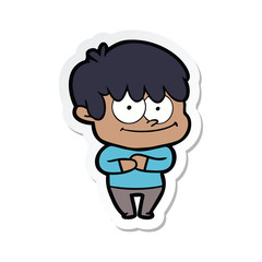 sticker of a happy cartoon man