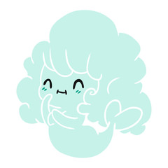 cartoon kawaii cute ghost mermaid