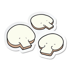 sticker of a cartoon mushrooms