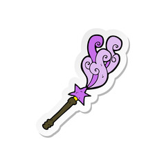 sticker of a cartoon magic wand casting spell