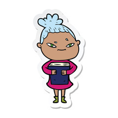 sticker of a cartoon woman