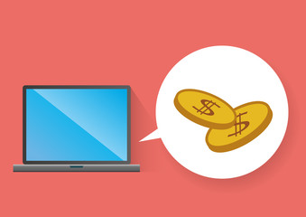 パソコンのフラットデザインのイラスト