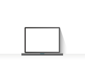 フラットデザインのパソコンのイラストとインターネットイメージ