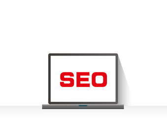 フラットデザインのパソコンのイラストとインターネットイメージ