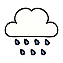 comic book style cartoon rain cloud
