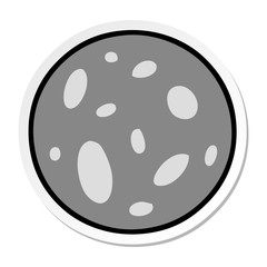 sticker cartoon doodle of a full moon